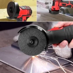 HAPPYSHOPPING 19500 U / Min Winkelschleifer Bürstenloser Motor Elektrisches Schleifwerkzeug Multifunktionsschneider Zum Schneiden Polieren Von Keramikfliesen Holz Stein Stahl,EU -Stecker 2PCS -Batterien, Mehrfarbig -Winkelschleifer & Mauernutfräsen Verkäufe 57793237 3