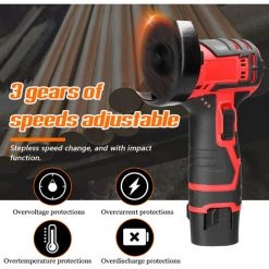 HAPPYSHOPPING 19500 U / Min Winkelschleifer Bürstenloser Motor Elektrisches Schleifwerkzeug Multifunktionsschneider Zum Schneiden Polieren Von Keramikfliesen Holz Stein Stahl,EU -Stecker 2PCS -Batterien, Mehrfarbig -Winkelschleifer & Mauernutfräsen Verkäufe 57793237 4