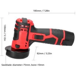 HAPPYSHOPPING 19500 U / Min Winkelschleifer Bürstenloser Motor Elektrisches Schleifwerkzeug Multifunktionsschneider Zum Schneiden Polieren Von Keramikfliesen Holz Stein Stahl,EU -Stecker 2PCS -Batterien, Mehrfarbig -Winkelschleifer & Mauernutfräsen Verkäufe 57793237 5