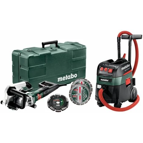 METABO® Metabo 1400W-Elektronik-Mauernutfräse MFE 40 + 1400W-Allessauger ASR 35 M ACP Set + 20 Mm Diamantfrässcheibe 2 UP + 2 Diamant-Trennscheiben Classic UC - 691059000 1 METABO® Metabo 1400W-Elektronik-Mauernutfräse MFE 40 + 1400W-Allessauger ASR 35 M ACP Set + 20 Mm Diamantfrässcheibe 2 UP + 2 Diamant-Trennscheiben Classic UC - 691059000
