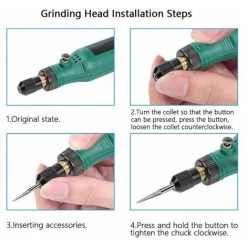 QERSTA Wiederaufladbare Mini-Bohrmaschine, Kabelloses Multifunktions-Elektromotorrad, Elektrische Bohrmaschine, Elektrische Schleifmaschine -Winkelschleifer & Mauernutfräsen Verkäufe 59920005 3