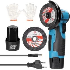 ASUPERMALL 19500 U/min-Akku-Winkelschleifer-Staubgeschützter Elektroschleifer-Bürstenloser Motor-Zwei Elektrische Komponenten Und Eine Ladung-Mit Zwei Trennscheiben