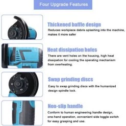 ASUPERMALL 19500 U/min-Akku-Winkelschleifer-Staubgeschützter Elektroschleifer-Bürstenloser Motor-Zwei Elektrische Komponenten Und Eine Ladung-Mit Zwei Trennscheiben -Winkelschleifer & Mauernutfräsen Verkäufe 63735580 5