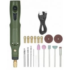 LIFCAUSAL KKmoon Akku-Rotationswerkzeug-Kit, 15000 U/min, Variable Geschwindigkeit, USB-wiederaufladbares Elektrisches Schleifwerkzeug, Schneide-Polierwerkzeug Mit Mehreren Aufsätzen Für Holzschnitzereien, Schmuckherstellung, DIY-Basteln