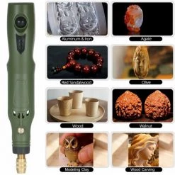 LIFCAUSAL KKmoon Akku-Rotationswerkzeug-Kit, 15000 U/min, Variable Geschwindigkeit, USB-wiederaufladbares Elektrisches Schleifwerkzeug, Schneide-Polierwerkzeug Mit Mehreren Aufsätzen Für Holzschnitzereien, Schmuckherstellung, DIY-Basteln -Winkelschleifer & Mauernutfräsen Verkäufe 63812887 3