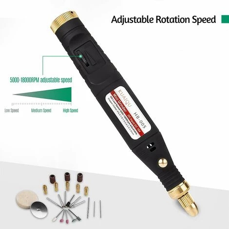 LIFCAUSAL Elektrisches Rotationswerkzeug-Set Mini-Handschleifer 5000–18000 U/min, Einstellbare Geschwindigkeit Mit 15 Zubehörteilen Für Kleine Gegenstände, Basteln, Schneiden, Schnitzen, Schleifen, Polieren 3 LIFCAUSAL Elektrisches Rotationswerkzeug-Set Mini-Handschleifer 5000–18000 U/min, Einstellbare Geschwindigkeit Mit 15 Zubehörteilen Für Kleine Gegenstände, Basteln, Schneiden, Schnitzen, Schleifen, Polieren – Bild 3