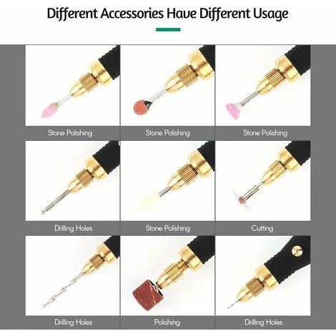 LIFCAUSAL Elektrisches Rotationswerkzeug-Set Mini-Handschleifer 5000–18000 U/min, Einstellbare Geschwindigkeit Mit 15 Zubehörteilen Für Kleine Gegenstände, Basteln, Schneiden, Schnitzen, Schleifen, Polieren 5 LIFCAUSAL Elektrisches Rotationswerkzeug-Set Mini-Handschleifer 5000–18000 U/min, Einstellbare Geschwindigkeit Mit 15 Zubehörteilen Für Kleine Gegenstände, Basteln, Schneiden, Schnitzen, Schleifen, Polieren – Bild 5