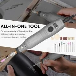 LIFCAUSAL 12 V Mini-Rotationswerkzeug, Tragbare Elektrische Mühle, 5000–15.000 U/min, Rotationsschneider Mit Variabler Geschwindigkeit, Mit 24 Aufs?tzen Für Bastelprojekte Und DIY-Kreationen, Grau EU -Winkelschleifer & Mauernutfräsen Verkäufe 63812936 3