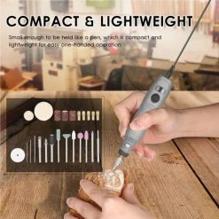 LIFCAUSAL 12 V Mini-Rotationswerkzeug, Tragbare Elektrische Mühle, 5000–15.000 U/min, Rotationsschneider Mit Variabler Geschwindigkeit, Mit 24 Aufs?tzen Für Bastelprojekte Und DIY-Kreationen, Grau EU -Winkelschleifer & Mauernutfräsen Verkäufe 63812936 4