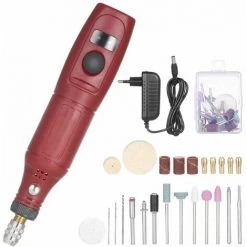 LIFCAUSAL 12-V-Mini-Rotationswerkzeug, Tragbare Elektrische Mühle, 5000–15000 U/min, Rotationsschneider Mit Variabler Geschwindigkeit, Mit 24 Aufsätzen Für Bastelprojekte Und DIY-Kreationen