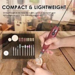 LIFCAUSAL 12-V-Mini-Rotationswerkzeug, Tragbare Elektrische Mühle, 5000–15000 U/min, Rotationsschneider Mit Variabler Geschwindigkeit, Mit 24 Aufsätzen Für Bastelprojekte Und DIY-Kreationen -Winkelschleifer & Mauernutfräsen Verkäufe 63813072 4