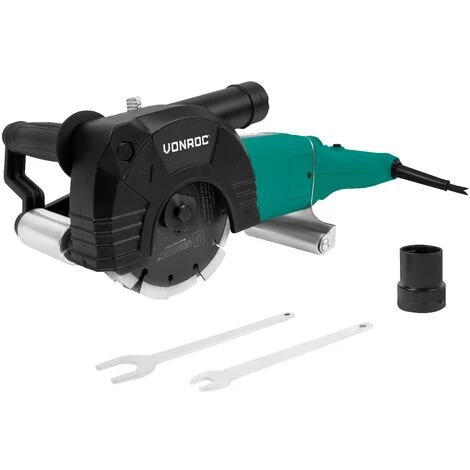 VONROC PRO Mauernutfräse - 2400W -150MM – 3-in-1-Trennscheibe – Inkl. Adapter Für Staubsauger 2 VONROC PRO Mauernutfräse - 2400W -150MM – 3-in-1-Trennscheibe – Inkl. Adapter Für Staubsauger – Bild 2