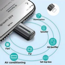 LIFCAUSAL Neuer IR Appliances Drahtloser Infrarot-Fernbedienungsadapter Mobiler Infrarot-Telefonsender Für IPhone/Micro-USB/Typ-C-Blitzanschluss (schwarz).