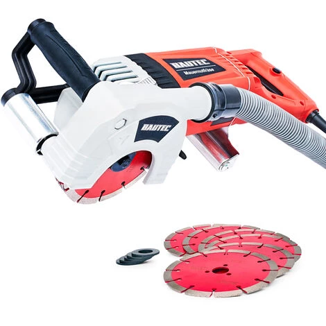 BAUTEC Mauernutfräse 2400Watt + 6 Hochwertige Diamantscheiben 150mm » Wandfräse » Schlitzfräse » Mauerschlitzer 1 BAUTEC Mauernutfräse 2400Watt + 6 Hochwertige Diamantscheiben 150mm » Wandfräse » Schlitzfräse » Mauerschlitzer