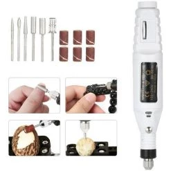 SUPERSELLER 14 Stück 100V-240V Drehzahlregelung Mini-Elektroschleifer Set Elektrobohrer Polieren Jade Schnitzmaschine Kleine Holzschnitzerei Gravierstift Europäischen Standard Weiß 239 -Winkelschleifer & Mauernutfräsen Verkäufe 64683569 3