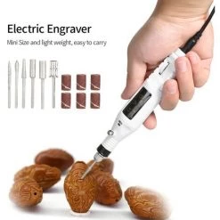 SUPERSELLER 14 Stück 100V-240V Drehzahlregelung Mini-Elektroschleifer Set Elektrobohrer Polieren Jade Schnitzmaschine Kleine Holzschnitzerei Gravierstift Europäischen Standard Weiß 239 -Winkelschleifer & Mauernutfräsen Verkäufe 64683569 4