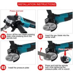 DRILLPRO Akku Winkelschleifer 125mm Trennschleifer Scheibe Für Makita Batterie Mit 2 Batterien 7 DRILLPRO Akku Winkelschleifer 125mm Trennschleifer Scheibe Für Makita Batterie Mit 2 Batterien -Winkelschleifer & Mauernutfräsen Verkäufe 65849861 3