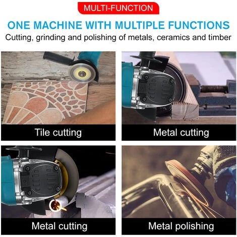 DRILLPRO Akku Winkelschleifer 125mm Trennschleifer Scheibe Für Makita Batterie Mit 2 Batterien 4 DRILLPRO Akku Winkelschleifer 125mm Trennschleifer Scheibe Für Makita Batterie Mit 2 Batterien – Bild 4