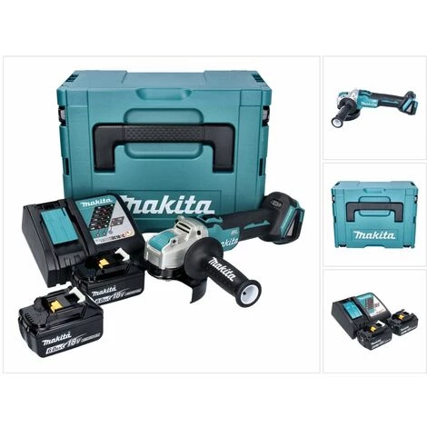 Makita DGA 521 RGX1J Akku Winkelschleifer 18 V 125 Mm X-LOCK Brushless + 2x Akku 6,0 Ah + Ladegerät + Makpac 1 Makita DGA 521 RGX1J Akku Winkelschleifer 18 V 125 Mm X-LOCK Brushless + 2x Akku 6,0 Ah + Ladegerät + Makpac