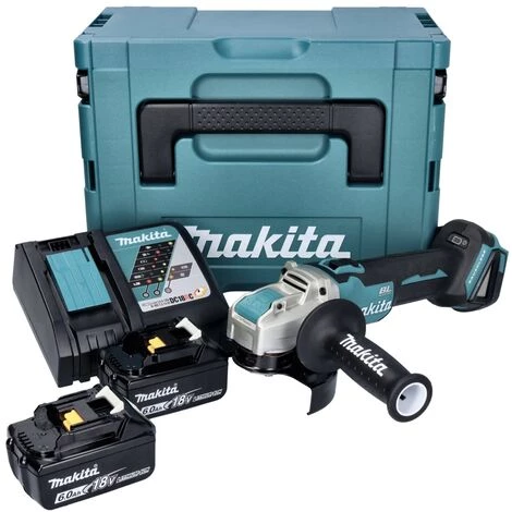 Makita DGA 521 RGX1J Akku Winkelschleifer 18 V 125 Mm X-LOCK Brushless + 2x Akku 6,0 Ah + Ladegerät + Makpac 2 Makita DGA 521 RGX1J Akku Winkelschleifer 18 V 125 Mm X-LOCK Brushless + 2x Akku 6,0 Ah + Ladegerät + Makpac – Bild 2