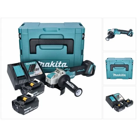 Makita DGA 521 RFX1J Akku Winkelschleifer 18 V 125 Mm X-LOCK Brushless + 2x Akku 3,0 Ah + Ladegerät + Makpac 1 Makita DGA 521 RFX1J Akku Winkelschleifer 18 V 125 Mm X-LOCK Brushless + 2x Akku 3,0 Ah + Ladegerät + Makpac