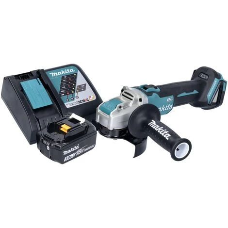 Makita DGA 521 RF1X1 Akku Winkelschleifer 18 V 125 Mm X-LOCK Brushless + 1x Akku 3,0 Ah + Ladegerät 2 Makita DGA 521 RF1X1 Akku Winkelschleifer 18 V 125 Mm X-LOCK Brushless + 1x Akku 3,0 Ah + Ladegerät – Bild 2