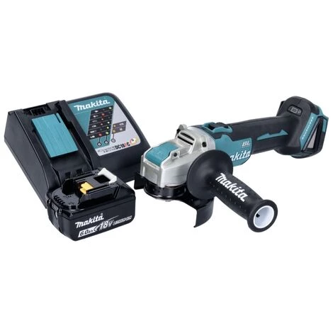 Makita DGA 521 RG1X1 Akku Winkelschleifer 18 V 125 Mm X-LOCK Brushless + 1x Akku 6,0 Ah + Ladegerät 2 Makita DGA 521 RG1X1 Akku Winkelschleifer 18 V 125 Mm X-LOCK Brushless + 1x Akku 6,0 Ah + Ladegerät – Bild 2