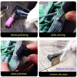 HAPPYSHOPPING 90°-Winkel-Kompaktmühlenschleifer Multifunktions-Elektroschleifmaschine Mehrzweck-Poliergerät Mit 3-mm-Spannzange Und Schleifpapier, Gold -Winkelschleifer & Mauernutfräsen Verkäufe 65917449 4