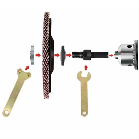 LIFCAUSAL 3/8 "(10 Mm) Bohrer Winkelschleifer Dorn Adapter Scheibenhalter 2 Schraubenschlüsselsatz 5 In 1 2 LIFCAUSAL 3/8 "(10 Mm) Bohrer Winkelschleifer Dorn Adapter Scheibenhalter 2 Schraubenschlüsselsatz 5 In 1 – Bild 2