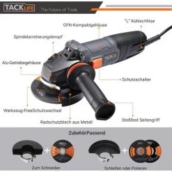 PEDY Winkelschleifer, Trennschleifer 900W, 3 Scheiben-Ø 125mm Und 2 Scheibenschutz, Leerlaufdrehzahl: 12000 Min-1, Mit Antivibrationsgriff Und Tragetasche P9AG125 -Winkelschleifer & Mauernutfräsen Verkäufe 66992565 3