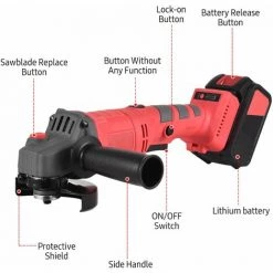 LIFCAUSAL Akkubetriebener Elektro-Winkelschleifer-Werkzeugsatz Tragbare Bürstenlose Schleifmaschine Mit Lithium-Batterie Wiederaufladbarer 21-V-Akku-Lithium-Handschleifer 9000 U / Min 3-Gang-Einstellung Li-Ion-Akku (EU-Stecker 1-Pack-Akku) 7 LIFCAUSAL Akkubetriebener Elektro-Winkelschleifer-Werkzeugsatz Tragbare Bürstenlose Schleifmaschine Mit Lithium-Batterie Wiederaufladbarer 21-V-Akku-Lithium-Handschleifer 9000 U / Min 3-Gang-Einstellung Li-Ion-Akku (EU-Stecker 1-Pack-Akku) -Winkelschleifer & Mauernutfräsen Verkäufe 67021635 3