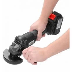 LIFCAUSAL 21 V Bürstenloses Winkelschleifer-Werkzeug 100 Mm Variable Geschwindigkeit 4,0 Ah Lithium-Ionen-Elektro-Akku-Schleifmaschine Metallschneider Mit Seitlichem Griff Zwei Batterien EU-Stecker (Schwarz) -Winkelschleifer & Mauernutfräsen Verkäufe 67021642 3