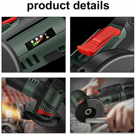 LIFCAUSAL 12V 19500R/Min Kabellose Elektrische Keramikfliesen Reinigungsmaschine Winkelschleifmaschine Bürstenlos Kupfer Motor Home Haushalt Tragbare Handheld Utility Trennschleifmaschine (-EU Plug & One Battery) 2 LIFCAUSAL 12V 19500R/Min Kabellose Elektrische Keramikfliesen Reinigungsmaschine Winkelschleifmaschine Bürstenlos Kupfer Motor Home Haushalt Tragbare Handheld Utility Trennschleifmaschine (-EU Plug & One Battery) – Bild 2