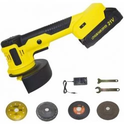 LIFCAUSAL 0-12000 U/min Winkelschleifer Elektrisches Schleifwerkzeug Multifunktionaler Polierer Cutter Zum Schneiden Polieren Keramikfliesen Holz Stein Stahl (Multicolor-EU Plug 1Pcs Battery)