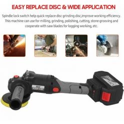 LIFCAUSAL 21 V Bürstenloser Winkelschleifer Werkzeugkopfwinkel 180-Grad-Drehung Akku-Power-Grinder 100 Mm Variable Geschwindigkeit 6,0 Ah Lithium-Ionen-Elektro-Akku-Schleif-Schneide-Poliermaschine Metallschneider Mit -EU-Stecker 528TV (6,0 Ah) Akku 1St -Winkelschleifer & Mauernutfräsen Verkäufe 67021648 5