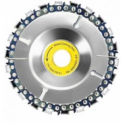 LIFCAUSAL Universelle Ketten Verschleißfeste Holzbearbeitungsscheibe Nutmaschine Ketten Scheibe Holzschnitzerei Trennscheibe Für Typ 100 Winkelschleifer Schnitzen Formschneiden (22T)