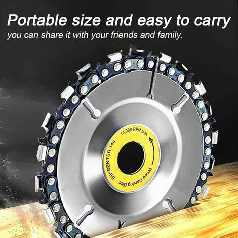 LIFCAUSAL Universelle Ketten Verschleißfeste Holzbearbeitungsscheibe Nutmaschine Ketten Scheibe Holzschnitzerei Trennscheibe Für Typ 100 Winkelschleifer Schnitzen Formschneiden (22T) 3 LIFCAUSAL Universelle Ketten Verschleißfeste Holzbearbeitungsscheibe Nutmaschine Ketten Scheibe Holzschnitzerei Trennscheibe Für Typ 100 Winkelschleifer Schnitzen Formschneiden (22T) – Bild 3