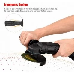 LIFCAUSAL Lithium-Batterie-Winkelschleifer, Tragbare Batteriebetriebene Elektrische Schleifmaschine Mit Li-Ion-Akku Und Ladegerät, 2-Positionen-Griff, Metall, Holz, Schneiden, Schleifen, Polieren (EU & 1 Stück 4000-mAh-Akku) -Winkelschleifer & Mauernutfräsen Verkäufe 67021678 4
