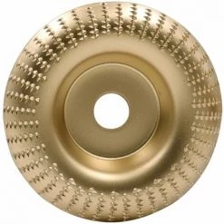 LIFCAUSAL 4-Zoll-Holzschnitzscheibe Für Winkelschleifer Mit 5/8-Zoll-Dorn-Holzformscheibe, Winkelschleifscheibe, Drehwerkzeug, Holzschneideformer (Gold-Arc-Oberfläche)