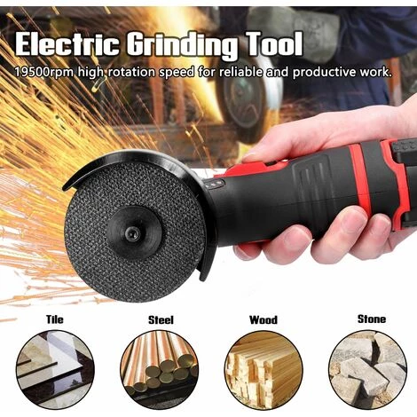 LIFCAUSAL Winkelschleifer Mit 19500 U / Min, Bürstenloser Motor, Elektrisches Schleifwerkzeug, Multifunktionaler Schneider Zum Schneiden, Polieren, Keramikfliesen, Holz, Stein, Stahl (Multicolor-EU Plug 2Pcs Batteries) 2 LIFCAUSAL Winkelschleifer Mit 19500 U / Min, Bürstenloser Motor, Elektrisches Schleifwerkzeug, Multifunktionaler Schneider Zum Schneiden, Polieren, Keramikfliesen, Holz, Stein, Stahl (Multicolor-EU Plug 2Pcs Batteries) – Bild 2