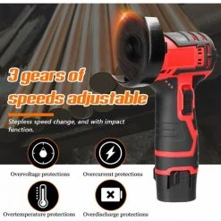 LIFCAUSAL Winkelschleifer Mit 19500 U / Min, Bürstenloser Motor, Elektrisches Schleifwerkzeug, Multifunktionaler Schneider Zum Schneiden, Polieren, Keramikfliesen, Holz, Stein, Stahl (Multicolor-EU Plug 2Pcs Batteries) 8 LIFCAUSAL Winkelschleifer Mit 19500 U / Min, Bürstenloser Motor, Elektrisches Schleifwerkzeug, Multifunktionaler Schneider Zum Schneiden, Polieren, Keramikfliesen, Holz, Stein, Stahl (Multicolor-EU Plug 2Pcs Batteries) -Winkelschleifer & Mauernutfräsen Verkäufe 67021682 4