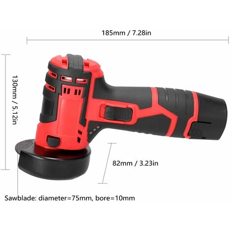LIFCAUSAL Winkelschleifer Mit 19500 U / Min, Bürstenloser Motor, Elektrisches Schleifwerkzeug, Multifunktionaler Schneider Zum Schneiden, Polieren, Keramikfliesen, Holz, Stein, Stahl (Multicolor-EU Plug 2Pcs Batteries) 5 LIFCAUSAL Winkelschleifer Mit 19500 U / Min, Bürstenloser Motor, Elektrisches Schleifwerkzeug, Multifunktionaler Schneider Zum Schneiden, Polieren, Keramikfliesen, Holz, Stein, Stahl (Multicolor-EU Plug 2Pcs Batteries) – Bild 5