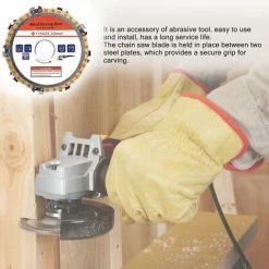 LIFCAUSAL 115 Mm Gelbe Ketten Verschleißfeste 8-Tonnen-Edelstahl-Holzbearbeitungsscheibe Nutmaschine Kettenscheibe Holzschnitz-Trennscheibe Für Winkelschleifer Typ 115 Schnitzformschneiden (mehrfarbig) -Winkelschleifer & Mauernutfräsen Verkäufe 67021689 3