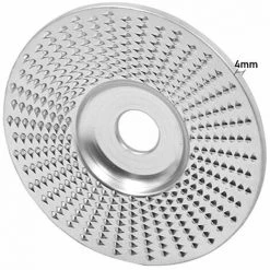 LIFCAUSAL 4-Zoll-Holzschnitzscheibe Für Winkelschleifer Mit 5/8-Zoll-Dorn-Holzformscheibe, Winkelschleifscheibe, Drehwerkzeug, Holzschneideformer (Silber-flache Oberfläche) -Winkelschleifer & Mauernutfräsen Verkäufe 67021698 3