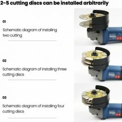 LIFCAUSAL Winkelschleifer Modifiziert Für Stoßmaschinen-Zubehör-Set Winkelschleifer Modifiziertes Spindel-Set Wandfliesen-Ecken-Schlammschleifen Haushaltswerkzeug-Set Mit 7 Abstandshaltern Geeignet Für Winkelschleifer Vom Typ 100 (schwarz) -Winkelschleifer & Mauernutfräsen Verkäufe 67021712 4