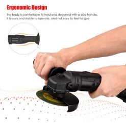 LIFCAUSAL Lithium-Batterie-Winkelschleifer, Tragbare Batteriebetriebene Elektrische Schleifmaschine Mit Li-Ion-Akku Und Ladegerät, 2-Positionen-Griff, Metall, Holz, Schneiden, Schleifen, Polieren (EU & 2 Stück 2000-mAh-Akku) -Winkelschleifer & Mauernutfräsen Verkäufe 67021718 4