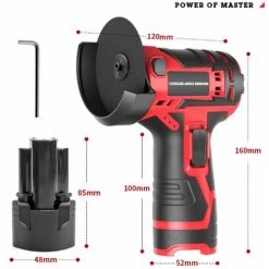 LIFCAUSAL Schleifmaschine 12 V / 3-Zoll-Lithium-Winkel-Mini-Haushalts-Handschneide-Poliermaschine Zum Schneiden Von Metallrohren, Holz Und Rost / Farbstoffschleifen (Schwarz & Rot-EU-Stecker) -Winkelschleifer & Mauernutfräsen Verkäufe 67021719 3