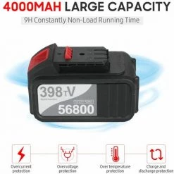 LIFCAUSAL 21 V Bürstenloser Winkelschleifer Werkzeugkopfwinkel 180-Grad-Drehung Akku-Power Grinder 100 Mm Variable Geschwindigkeit 4,0 Ah Lithium-Ionen-Elektro-Akku-Schleif-Schneide-Poliermaschine Metallschneider Mit -EU-Stecker 398TV (4,0 Ah) Akku 1St -Winkelschleifer & Mauernutfräsen Verkäufe 67021750 3