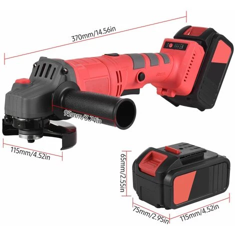 LIFCAUSAL Akkubetriebener Elektro-Winkelschleifer-Werkzeugsatz Tragbare Bürstenlose Schleifmaschine Mit Lithium-Batterie Wiederaufladbarer 21-V-Akku-Lithium-Handschleifer 9000 U / Min 3-Gang-Einstellung Li-Ion-Akku (EU-Stecker 2er-Pack) 2 LIFCAUSAL Akkubetriebener Elektro-Winkelschleifer-Werkzeugsatz Tragbare Bürstenlose Schleifmaschine Mit Lithium-Batterie Wiederaufladbarer 21-V-Akku-Lithium-Handschleifer 9000 U / Min 3-Gang-Einstellung Li-Ion-Akku (EU-Stecker 2er-Pack) – Bild 2