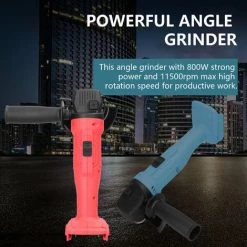 LIFCAUSAL 11500 U/min 800 W Kabelloser Elektrischer Winkelschleifer Multifunktionales Elektrisches Schleifwerkzeug Seitengriff Heimwerker Kleine Holzfliesen Schneiden Polierschleifmaschine Ohne Batterie (Blue-100 Type) -Winkelschleifer & Mauernutfräsen Verkäufe 67021765 4